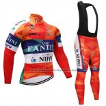 2019 Fahrradbekleidung Vini Fantini Orange Trikot Langarm und Tragerhose