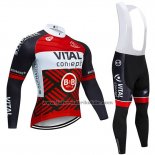 2019 Fahrradbekleidung Vital Concept Rot Wei Shwarz Trikot Langarm und Tragerhose