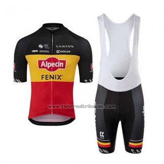 2020 Fahrradbekleidung Alpecin Fenix Shwarz Gelb Rot Trikot Kurzarm und Tragerhose