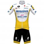 2020 Fahrradbekleidung Deceuninck Quick Step Wei Gelb Trikot Kurzarm und Tragerhose