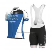 2020 Fahrradbekleidung Hagens Berman Axeon Blau Wei Trikot Kurzarm und Tragerhose