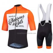 2020 Fahrradbekleidung Morvelo Shwarz Wei Orange Trikot Kurzarm und Tragerhose