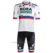 2021 Fahrradbekleidung Bora Champion Belgien Wei Trikot Kurzarm und Tragerhose