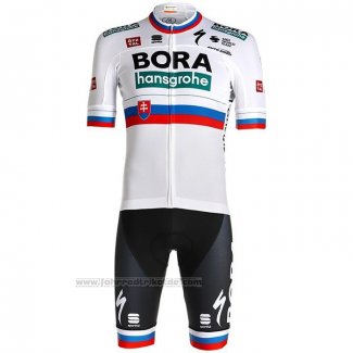 2021 Fahrradbekleidung Bora Champion Belgien Wei Trikot Kurzarm und Tragerhose