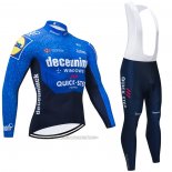 2021 Fahrradbekleidung Deceuninck Quick Step Blau Shwarz Trikot Langarm und Tragerhose