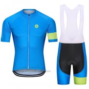 2021 Fahrradbekleidung Steep Blau Verde Trikot Kurzarm und Tragerhose