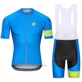 2021 Fahrradbekleidung Steep Blau Verde Trikot Kurzarm und Tragerhose