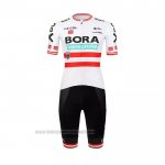2022 Fahrradbekleidung Bora-Hansgrone Rot Wei Trikot Kurzarm und Tragerhose