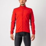 2022 Fahrradbekleidung Castelli Rot Trikot Langarm und Tragerhose