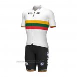 2022 Fahrradbekleidung Groupama FDJ Wei Gelb Grun Rot Trikot Kurzarm und Tragerhose