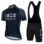 2022 Fahrradbekleidung Ineos Grenadiers Grau Shwarz Trikot Kurzarm und Tragerhose