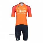 2022 Fahrradbekleidung Ineos Grenadiers Orange Trikot Kurzarm und Tragerhose