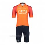 2022 Fahrradbekleidung Ineos Grenadiers Orange Trikot Kurzarm und Tragerhose