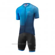 2022 Fahrradbekleidung Loffler Blau Trikot Kurzarm und Tragerhose