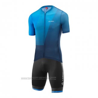 2022 Fahrradbekleidung Loffler Blau Trikot Kurzarm und Tragerhose