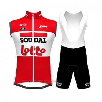 2022 Windweste Lotto Soudal Rot Trikot Kurzarm und Tragerhose