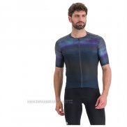 2023 Fahrradbekleidung Sportful Volett Shwarz Trikot Kurzarm und Tragerhose