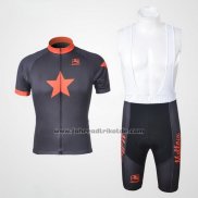 2010 Fahrradbekleidung Johnnys Orange und Shwarz Trikot Kurzarm und Tragerhose