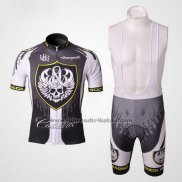 2010 Fahrradbekleidung Rock Racing Silber und Wei Trikot Kurzarm und Tragerhose