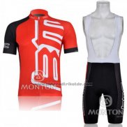 2011 Fahrradbekleidung BMC Rot Trikot Kurzarm und Tragerhose