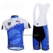 2011 Fahrradbekleidung Giant Blau und Wei Trikot Kurzarm und Tragerhose