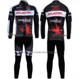 2011 Fahrradbekleidung Kuota Shwarz und Grau Trikot Langarm und Tragerhose