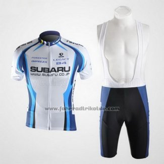 2011 Fahrradbekleidung Subaru Azurblau und Wei Trikot Kurzarm und Tragerhose