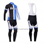 2013 Fahrradbekleidung Blanco Shwarz und Blau Trikot Langarm und Tragerhose