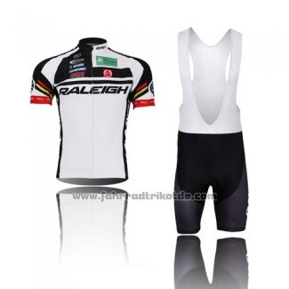 2013 Fahrradbekleidung Raleigh Shwarz und Wei Trikot Kurzarm und Tragerhose