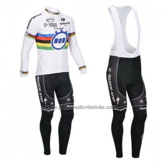 2013 Fahrradbekleidung UCI Weltmeister Lider Quick Step Trikot Langarm und Tragerhose