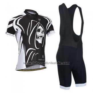 2014 Fahrradbekleidung Monton Wei und Shwarz Trikot Kurzarm und Tragerhose