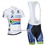 2014 Fahrradbekleidung Orica GreenEDGE Champion Afrika Trikot Kurzarm und Tragerhose