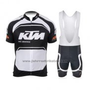 2015 Fahrradbekleidung Ktm Shwarz Wei Trikot Kurzarm und Tragerhose