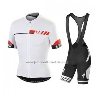 2015 Fahrradbekleidung Specialized Wei Trikot Kurzarm und Tragerhose