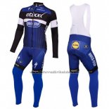 2016 Fahrradbekleidung Etixx Quick Step Blau und Shwarz Trikot Langarm und Tragerhose