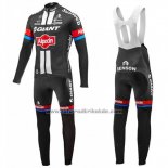 2016 Fahrradbekleidung Giant Alpecin Shwarz und Rot Trikot Langarm und Tragerhose