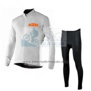 2016 Fahrradbekleidung Ktm Wei Trikot Langarm und Tragerhose