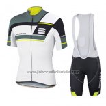 2016 Fahrradbekleidung Sportful Wei und Grau Trikot Kurzarm und Tragerhose