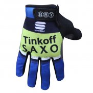 2016 Saxo Bank Tinkoff Langfingerhandschuhe Radfahren Blau