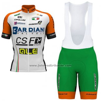 2017 Fahrradbekleidung Bardiani Csf Wei und Grun Trikot Kurzarm und Tragerhose