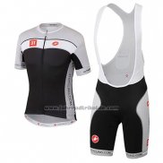 2017 Fahrradbekleidung Castelli 3t Grau und Shwarz Trikot Kurzarm und Tragerhose