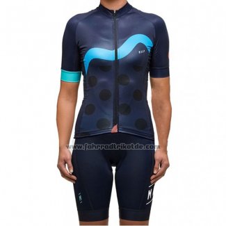 2017 Fahrradbekleidung Frau Maap Tief Blau Trikot Kurzarm und Tragerhose