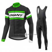 2017 Fahrradbekleidung Giant Shwarz Trikot Langarm und Tragerhose