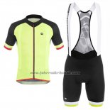 2017 Fahrradbekleidung Giordana Gelb Trikot Kurzarm und Tragerhose