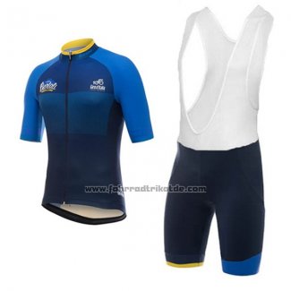 2017 Fahrradbekleidung Giro d'Italia Dunkel Blau Trikot Kurzarm und Tragerhose