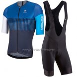 2017 Fahrradbekleidung Nalini Velodromo Blau Trikot Kurzarm und Tragerhose