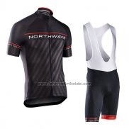 2017 Fahrradbekleidung Northwave Shwarz Trikot Kurzarm und Tragerhose