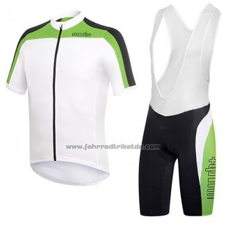 2017 Fahrradbekleidung RH+ Wei und Grun Trikot Kurzarm und Tragerhose