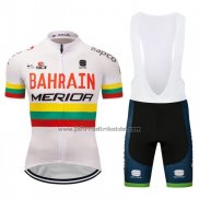 2018 Fahrradbekleidung Bahrain Merida Champion Litauen Trikot Kurzarm und Tragerhose