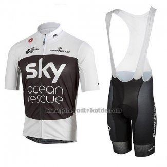 2018 Fahrradbekleidung Sky Wei Shwarz Trikot Kurzarm und Tragerhose